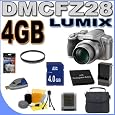 Panasonic Lumix DMC-FZ28S 10.1MP 18x Optical Zoom Digital Camera (Silver) PLUS 4GB SDHC Memory Card - Extra Rechargeable Battery - UV Filter - External Travel Charger - DMCFZ28S BigVALUEInc Accessory Saver Bundle + MORE