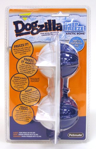 Cover image : Petmate Dogzilla Dog Toy Deep Freeze, Arctic Bone, Large