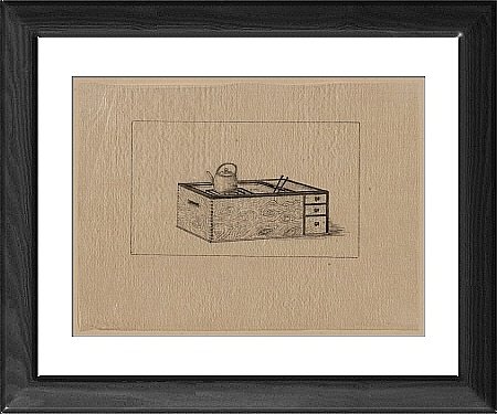 Framed Print of Box (stove) with drawers, open at top showing grill or hibac from Mary Evans