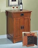 Mission Style Wine Cooler Rack Cabinet w/Adjustable Temperature
