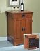 Mission Style Wine Cooler Rack Cabinet w/Adjustable Temperature