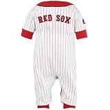 Majestic Boston Red Sox Infant White Pinstripe Coveralls