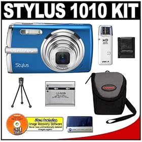 Olympus Stylus 1010 10.1MP Digital Camera with 7x Optical Zoom (Blue) + Spare Li-50B... 