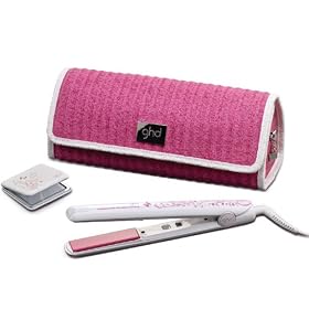 ghd IV Pink Limited Edition Mark 4 Styler Hair Straightener Gift Set with Pink Pouch and Compact Mirror