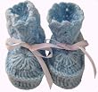 Handmade Baby Booties in Pastel Blue (100% Crocheted by Hand)