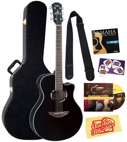 Yamaha APX500 Black Acoustic-Electric Guitar Bundle