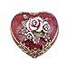 Victorian Rose Jewelry Box Heart Shaped Red