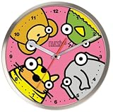 Wall clock Nurdys from the Jungle steel polished