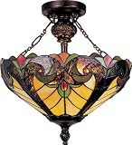 LAMPS BEAUTIFUL Tiffany Lamps, Gramercy Park Semi-Flush Ceiling Fixture by Landmark Lighting--Excellent Customer Service--See our Feedback