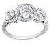 14k White Gold Micro Pave Diamond 3-Stone Ring