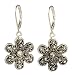 Silver Tone Flowering Dahlia with Nickel Free Silver Plated Earrings Silver Tone Flowering Dahlia with Nickel Free Silver Plated Earrings