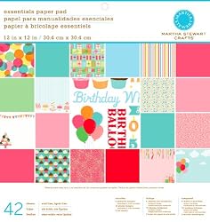 Martha Stewart Crafts Paper Pad, Modern Festive, 42 Sheets, 12 by 12 inches