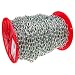 Campbell 0724627 Low Carbon Steel Inco Double Loop Chain on Reel, Zinc Plated, 4/0 Trade, 0.16" Diameter, 100' Length, 365 lbs Load Capacity