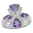1.90 Carat Genuine Amethyst .925 Silver Ring