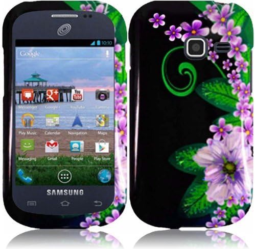 For Samsung Galaxy Centura S738C Hard Design Cover Case Green Flower Accessory