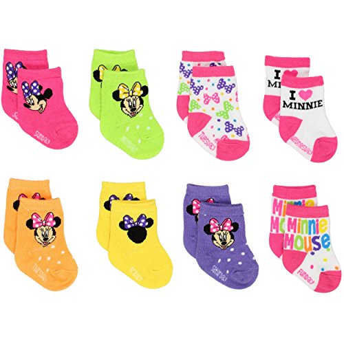 Mickey and Minnie Mouse Boys Girls 8 pack Socks (Baby/Toddler)