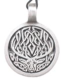 Celtic Deer Pewter Pendant Necklace