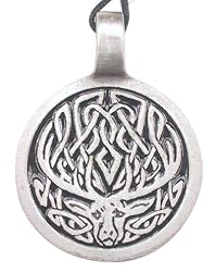 Celtic Deer Pewter Pendant Necklace