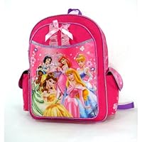 Disney Princess Backpack ~ Tiana, Bell, Ariel the Little Mermaid, Cinderella, Aurora Sleeping Beauty, and Snow White ~ Large Full Size
