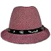 517ZUtrbZ2L. AA75  FUCHSIA WHITE STUDS STINGY BRIM FEDORA HAT PATENT TRIM