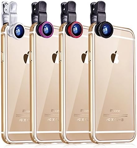 Chipshine Universal 3 in 1 Clip Mobile Phone Lenses Fisheye 180°Lens Wide Angle 0.67X Lens Macro 10 times Lens for iPhone 5 5c 5s 6 6plus iPad/mini Samsung Series all other Smart Phones (Red)