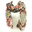 Paisley Floral Summer Frayed Long Scarf Shawl Yellow