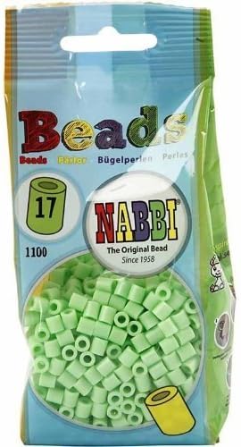 Fuse Beads, 5x5 mm, pastel green, medium, 1100 pc by Nabbi