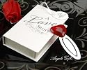 Bookmark "A Love Story" Red Glass Heart Bookmark in Book Box Wedding Favor
