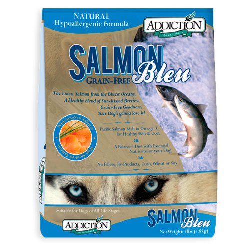 Dry Dog Food With Seafood Recipe:Addiction Grain-Free Adult Dry Dog Food, Salmon Bleu, 4 Pounds