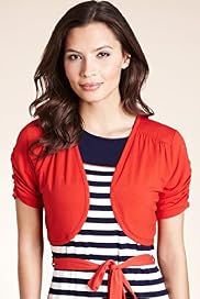Open Front Ruched Sleeve Cropped Bolero