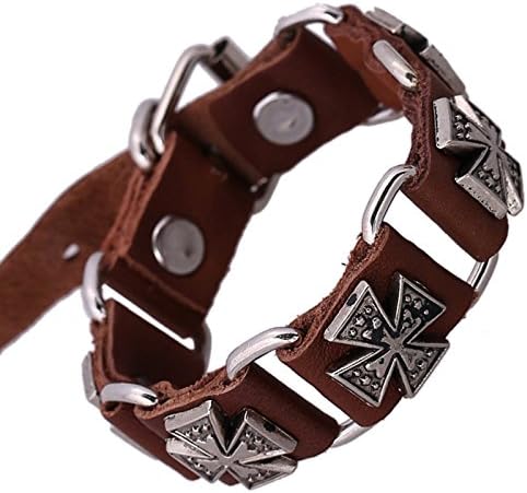 Genuine Leather Metal SKull Studs Genunine Leather Bracelet Men Woman Skull Bracelets (SKBR424)