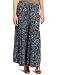 Mod-O-Doc Women's Printed Long Tiered Skirt, Bluebell, Large