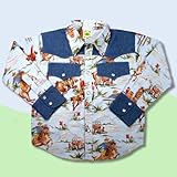 Baby and Toddlers ROWDY Denim Accent Cowboy Shirt by Frogs Frills and Daffodils