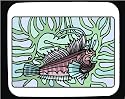 Decorated Mouse Pad with blue, fin, ocean, fish, pink, underwater, seaweed, swim