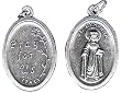 M-63 St. Dymphna Antiqued Necklace Pendant Medal 20" Steel Chains