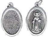 M-63 St. Dymphna Antiqued Necklace Pendant Medal 20" Steel Chains