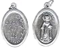 M-63 St. Dymphna Antiqued Necklace Pendant Medal 20" Steel Chains