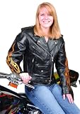 Classic Motorcycle Jacket with Flames