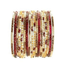 Beachcombers! Ethnic Glass Indian Wedding Bridal Bollywood Bangles Belly Dance Bracelets Set Brown...