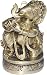 Religious Gifts Sitting Ganesha Brass Statues Playing Conch Shell 2.5 x 2.5 x 4 inches