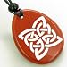 Magic Celtic Shield Knot Amulet Red Jasper Word Stone Necklace