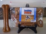 Pork Hide Bones Oven Roasted Chew Treats for Puppies and Adult Dogs - Package of 3 Large, 7" Bones