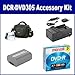 Sony DCR-DVD305 Camcorder Accessory Kit includes: SDNPFP50 Battery, SDM-109 Charger, 638002 Tape/ Media, ST80 Case