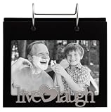 Malden Live-Laugh Wooden Flip Photo Album, 4-by-6-Inch, Black