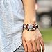 Crazy Spark Vintage Multi-Strand Cord Leather Wooden Cube Beads Adjustable Wrap Bracelet