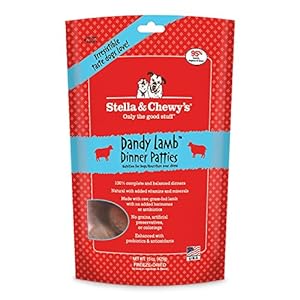 Stella & Chewy's Freeze Dried Dog Food for Adult Dogs, Lamb Patties, 15 Ounce Bag (2 Packs)