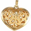 14K Yellow Gold Windows of the Heart Fashion Pendant