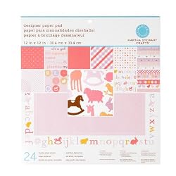 Martha Stewart Crafts Designer Paper Pad 12'' X 12'' Baby Girl By The Package