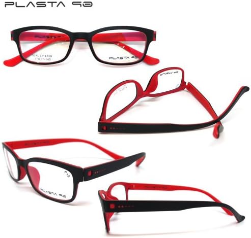 Plasta 90 (P12) Glasses Frame - Made in Korea (Black/Red)