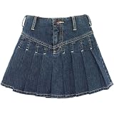 denim pleated skort